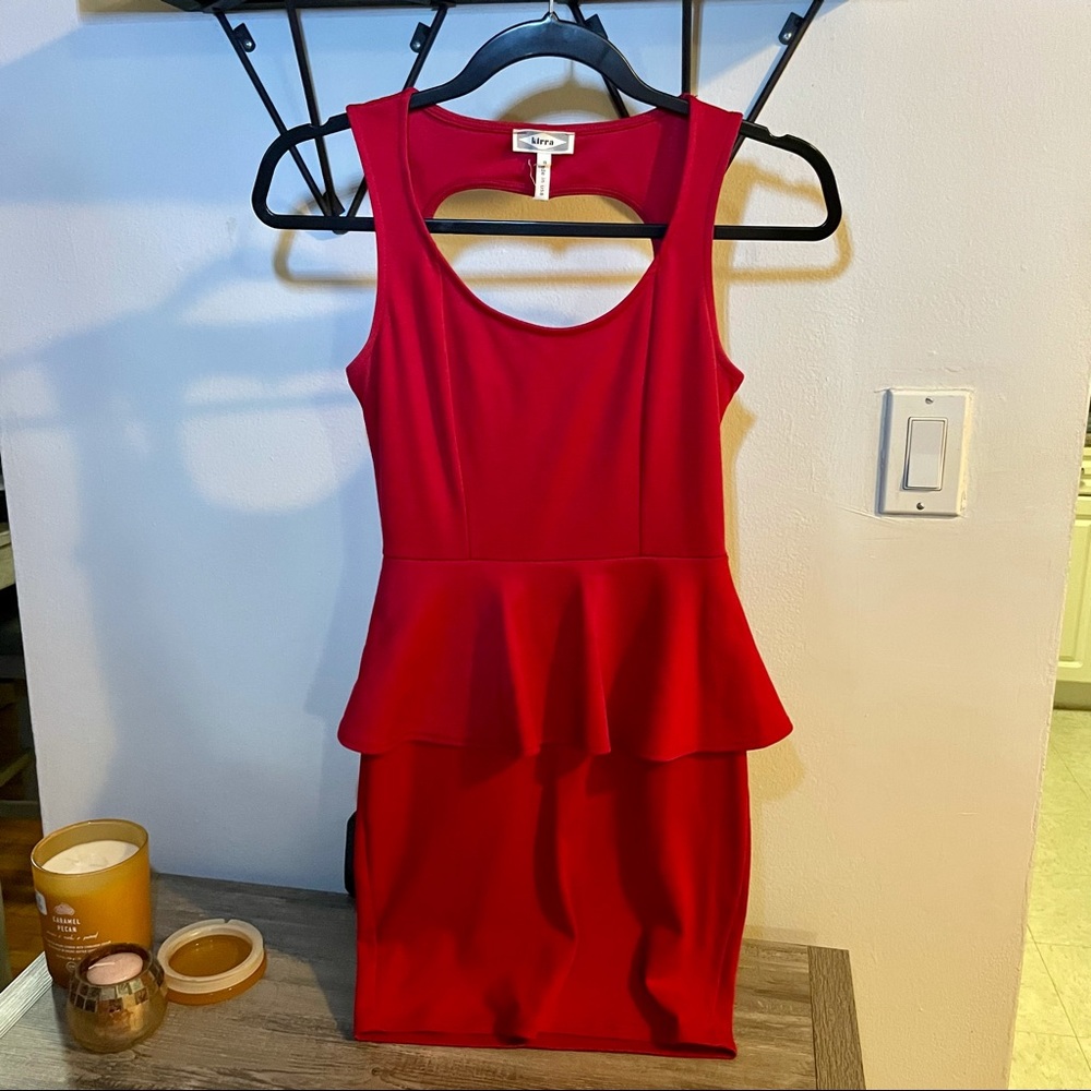 Red Kirra Peplum Dress